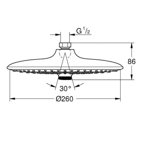 GROHE Euphoria Rain 10 inch 3 Spray Showerhead - Picture 5 of 7